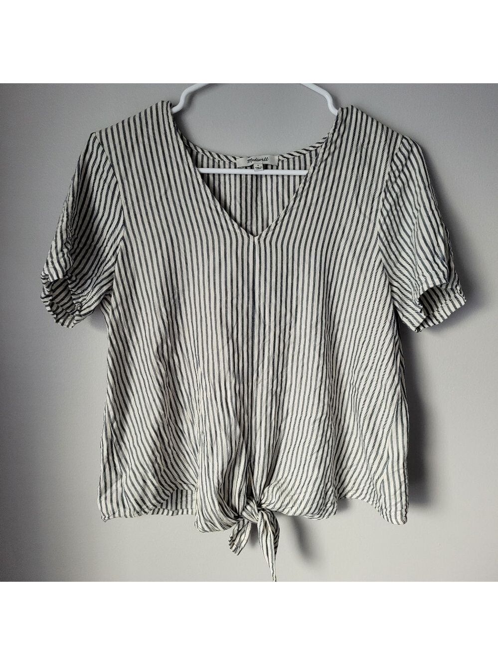 Madewell Novel Tie-Front Top in Stripe - Picture 5 of 7